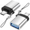 Adaptateur Micro USB vers USB 3.0 (Pack de 2) avec Lanière, Seminer Micro USB Mâle vers USB-A Femelle Adaptateur OTG Compatible avec Samsung S7 S6, Micro Appareils OTG, Clé Flash, Clavier (Argent)
