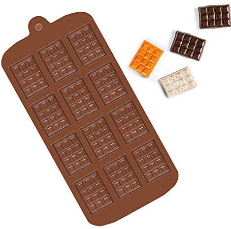 Hotype Moules à Chocolat, Moules Mini en Silicone à Chocolat, 12 Cavités Antiadhésifs Moule à Fondant, Facile à Démouler, pour Chocolats Maison, Pralines, Bonbons, Gaufres, Décoration de Gâteau