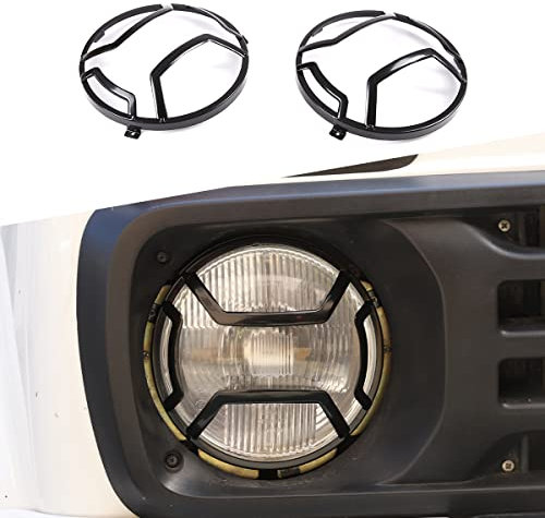 DIYUCAR 2 x Metall-Frontscheinwerfer-Schutzrahmen für NIVA Autozubehör (Stil B Frontscheinwerferabdeckung)