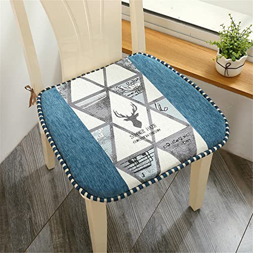 DOTBUY Stuhlkissen mit Bändern Abnehmbarem rutschfeste Sitzkissen Stuhl Druck Waschbar Sitzpolster Sitzauflage für Gartenstuhl Gartenbank Terrasse Indoor Outdoor (Hirsch Schatten,42x45cm)