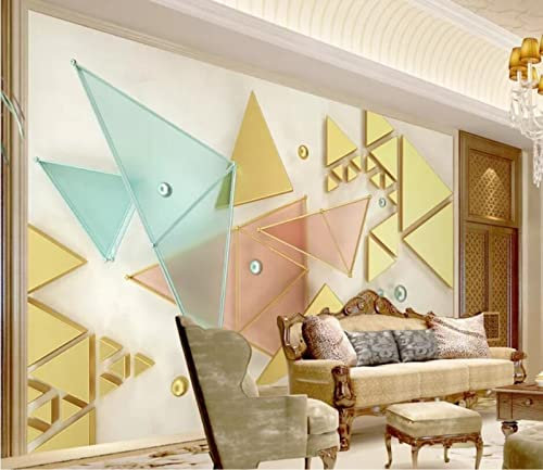 ZEALPLANT 3D Wohnzimmer Tapete Bunte Polygonale Geometrische Wandbild Wandaufkleber Sofa TV Hintergrund Poster Wandkunst, 500cm(W)x300cm(H)