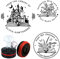 PLIGREAT Personalisierte Stempel Individueller Text Libris Stempel, Custom Namens- und Adress Firmenstempel mit 16 Entwürfe, Selbstfärbender Runder Stempel für Buch Lehrer Hochzeiten