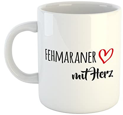 Huuraa Kaffeetasse Fehmaraner Geschenk Tasse Weiß 330ml Fehmaraner Geschenkidee