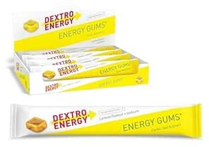Dextro Energy Gums Lemon + Sodium - 8x45g (Pack de 8) | High Carb Sport Gummies para aporte rápido de carbohidratos