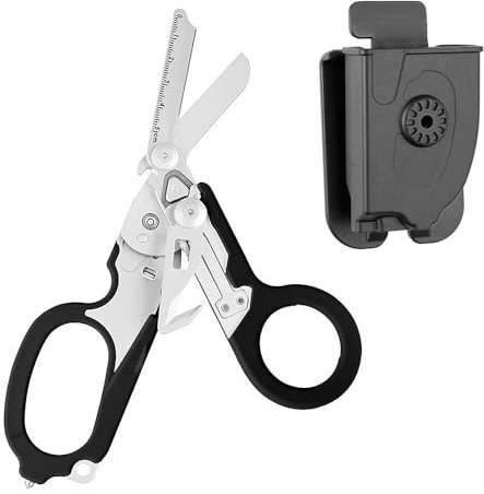 AVCXEC Raptor Schere, Rettungsschere, Schere Raptor mit Holster, Gurtschneider, Glasbrecher, 6 in 1 Multifunktionsschere
