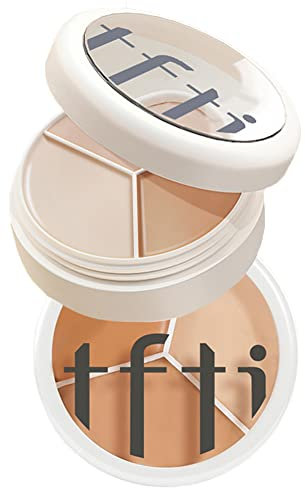 Full Cover Concealer Palette,Tri-Color Concealer Make Up,Corrects Dark Circles Red Marks Scars& Softens Fine Lines,Highlight Contours Waterproof Long Lasting Concealer Matte Foundation
