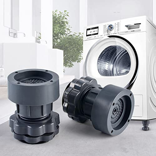 4 Stück höhenverstellbarer Waschmaschinenständer, Waschmaschine Fußpolster, Anti Rutsch Vibration Dämpfer Pads Anti Rutsch Gummi Fußpolster für Waschmaschinen, Trockner und Kühlschrank