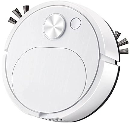 YTFSKFUI Robot Vacuum Cleaner, 1800pa Strong Suction Automatic Robot Vacuum, Sweep, Suck And Drag 3 In 1 Robot Vacuum And Mop, Quiet Robotic Vacuums For Tiles Carpets And Hard Floors(White)
