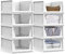 ZPONEED 8 Stück Faltbaren Kleiderschrank Organizer, Schrank Organizer Aufbewahrungsboxen, Stapelbaren Aufbewahrungsbox, Plastik Lagerkisten Schublade für Kleidung Schlafzimmer Garderobe