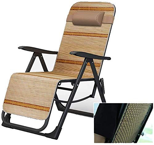 Sonnenliege Gartenstühle Faltbare Sonnenliege Zero Gravity Patio Lounger Chair Outdoor Beach Camping Tragbarer Gartenstuhl Outdoor Beach Camping Support 200 kg (Farbe, Bambusmatte), Bambusma
