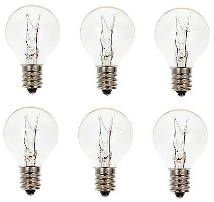 Garneck Wax Diffuser Bulbs 6pcs Light Bulb E12 Bulbs Halogen Bulbs Glass Candle Holders Scent Diffuser Candelabra Light Replacement Oven Lamps Toaster Lamps