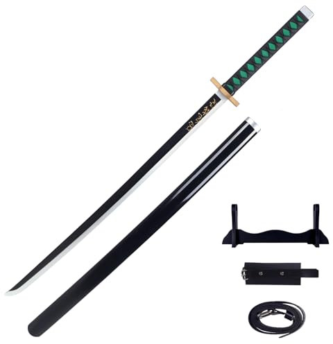 Katana von Muichiro Tokito aus PU-Schaum | Nichirin Schwert mit Schwertscheide | Inkl. Schwertgürtel & Ständer