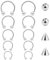 Besyvvin 16G Hufeisen Nasenring Lippenpiercing Ring 1,2mm Piercing Nase Septum Lippe Augenbrauen Helix Tragus Silber 6-14mm