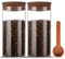 1500 ml Vorratsgläser mit Holz Deckel 2er Set, Vorratsdosen Glas mit Deckel Luftdicht und Schaufel für die Lagerung Kaffeebohnen, Weite Mund Vorratsglas für Kaffee Bar Veranstalter, Küchen Mehl