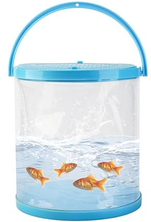 Faltbarer, tragbarer Tank – transparenter Fisch-Trasport-Behälter, Kunststoff-Aquarium zum Angeln, Reisen, Froschfangen, ideal zum Fangen und Freilassen von Tieren, perfekter Citterhalter (klein)
