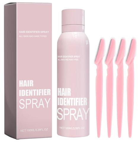 Hair Identifier Spray for Face Shaving,2024 New Hair Identifier Spray,Comfortable Grip Shavers and Dermaplaning Spray Set,100ml