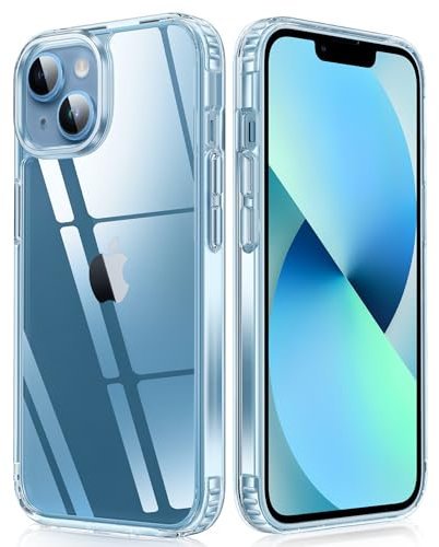 FNTCASE for iPhone 13 Mini Case iPhone 12 Mini Slim Clear Case Transparent Thin Cell Phone Cover | Military Grade Protective, Shockproof Drop Protection, Clear