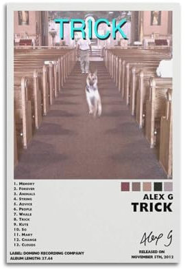QNEKHLVP Alex G TrickAlbum-Cover-Poster, Musikposter, Leinwand, Wandkunst, Poster, Schlafzimmer-Dekor, Teenager-Haus-Dekor, Kunst, 30 x 45 cm, ungerahmt, Stil 1