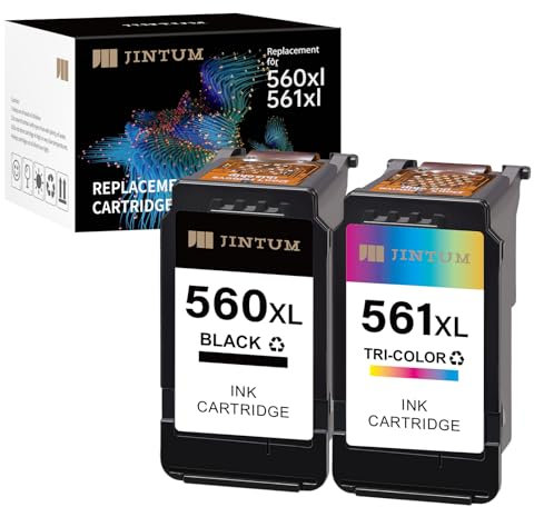 JINTUM PG-560XL CL-561XL Patronen Schwarz und Farbe Multipack Kompatibel für Canon Druckerpatronen 560 561 Kompatible für Canon TS5350 TS5351 TS5352 TS5353 TS7450 TS7451 druckerpatronen