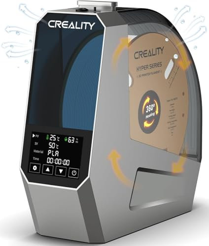 Creality Space PI Filament Trockner, 3D Drucker Filament Dryer mit eingebautem Fan, Filament Box mit 360° Heizung, Filament Trockenbox für PLA ABS TPU PETG 1.75/2.85mm