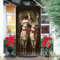 Hiseng Weihnachten Tür Abdeckung Dekoration Weihnachtsmann Hängen Banner Hintergrund, 180x90cm/200x90cm Weihnachtsbanner für Haus Haustür Veranda Weihnachten Deko (Elch,200x90cm)