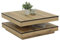 Hela Tische, Funktionscouchtisch Wohnzimmertisch Ben, Quadratisch, Holzwerkstoff melaminbeschichtet, Tischplatte drehbar 360°, Evoke Eiche, 78 x 78 x 34cm