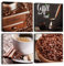 Kitchen Wall Art Coffee Sign Wall Pictures for Living Room Coffee Beans Canvas Prints Paintings Modern Framed Artwork for Dining Room Cafe Station Bar Accessories Home Decorations 30x30cm 4 Pieces