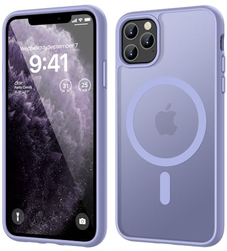 HGH Magnetic Case for iPhone 11 Pro, Purple | Compatible With MagSafe Wireless Charging Compatible Translucent Matte Thin Shockproof Camera protect