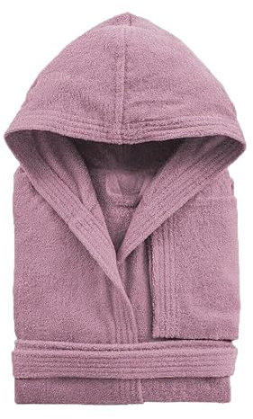 Giosal Accappatoio Unisex con Cappuccio e Tasche in Morbida Spugna Ultra Assorbente 270GSM Tinta Unita Disponibile in Vari Colori e Misure (IT, Testo, 3XL, Regular, Regular, Rosa)