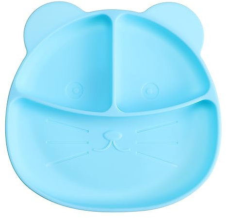 Vaguelly Assiette Pour Silicone Antidérapante Assiette Divisée Pour Repas Vaisselle Pour Garçon Fille Avec Ventouse