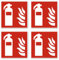 Feuerlöscher Brandschutzzeichen: F001 - DIN EN ISO 7010 / ASR A1.3 - Aufkleber: 15 cm, 4 Stück