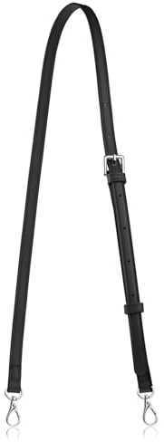 Allzedream Taschengurt Leder Umhängetasche Einstellbar Gurt Zum Wechseln Damen Schultertaschen (Schwarz,Silberfarbene Hardware)