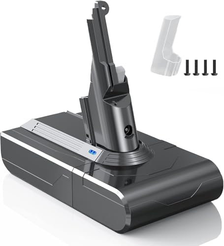 6,000mAh Batteria Dyson V8,BuTurePre Batteria per Dyson V8 SV10 Absolute Animal Fluffy Motorhead, 21.6V