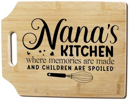 Tagliere in bambù inciso, regalo di compleanno per nonna, regalo di compleanno e regalo da cucina da parte dei nipoti, regali personalizzati per la festa della mamma e Natale