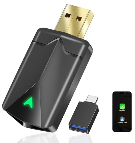 ZOUHOE Wireless CarPlay Adapter UK – Android Auto Wireless Adapter, 5.8GHz Wi-Fi Plug & Play,Mini and Stable iOS 10+/Android 10+, Fast Auto-Connect for Cars 2016+.(1Pcs)