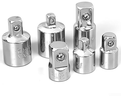 6 Piece Air Ratchet Socket Reducers Heavy Duty Adapters for 1/2, 3/8, and 1/4 Inch Drives (1pc 1/4'' to 3/8'' Socket Adapter)
