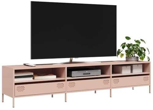 ZQQLVOO TV-Schrank Rosa tv Bank Sideboard tv hängeschrank kommode 202x39x43,5 cm Kaltgewalzter Stahl