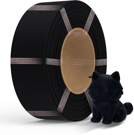 NextShapes Matte PETG Schwarz Refill 1,75mm, 1kg Ohne Spule | für Deko/Prototyping, Fingerabdruckresistent, Schichtlinien-Kaschierend, ±0,02m, Mattierte Texture für Bambu Lab AMS/AMS Lite