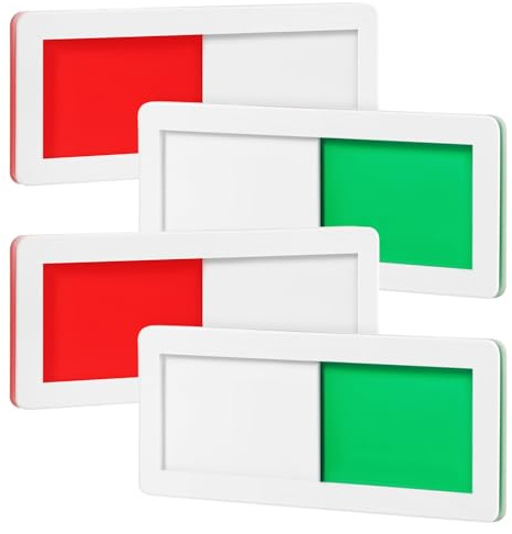AMUSLESUR Cartelli per Porte Ufficio 4 Pezzi 10x4 Cm Autoadesivi Segnale stato Porta Occupata e Libera per Sale Riunioni e Bagno