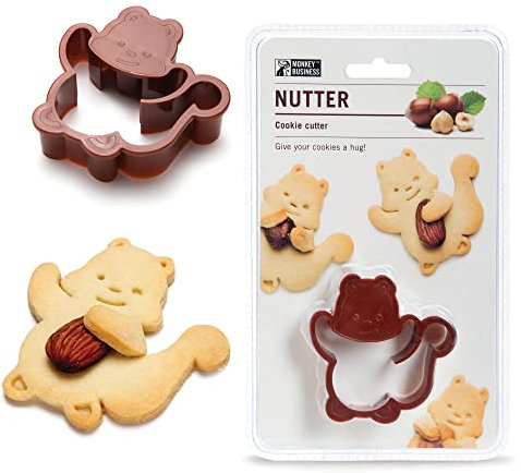 Ausstecher: Lustige Ausstechform | Eichhörnchen-förmige Ausstechform für Plätzchen | Niedliches Küchenzubehör | Ausstechformen für Plätzchen, die Nüsse in 1 Pfote halten | von Monkey Business
