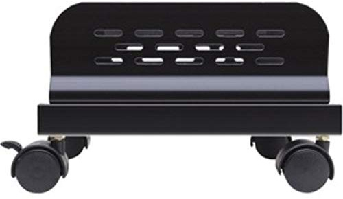 I/O Crest Slim Computer PC or UPS Metal Floor Stand with Adjustable Width and Locking Caster Wheels