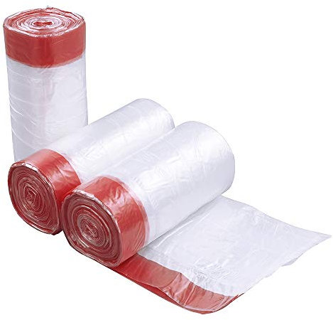 Fosly 6 L Sacs de Poubelle Cordon de Serrage épaissi, Transparent, 108 Sacs, Sac Poubelle Résistants