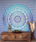 GURU SHOP Boho-Style Wandbehang, Indische Tagesdecke Mandala Druck- Blau/türkis, Baumwolle, 230x210x0,2 cm, Bettüberwurf, Sofa Überwurf