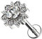 Piercingfaktor Universal Piercing Tragus Helix Ohr Cartilage Stab Labret Stecker Madonna Lippenpiercing Lippe mit Kristall Blume Silber 6mm