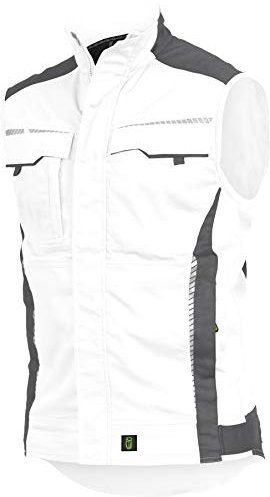 Leib Wächter Flex-Line Herren Weste Arbeitsweste (5XL, Weiß/Grau)