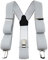 TigerTie Unisex Hosenträger in Y-Form mit 3 extra starken Clips - Farbe in hellgrau einfarbig Uni - hochwertige Verarbeitung - Breite 35 mm