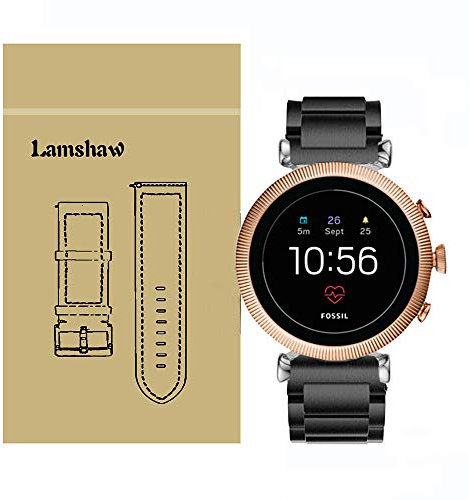 Compatible for Fossil Sloan HR Bands, LvBu Stainless Steel Metal Replacement Straps Compatible for Fossil GEN 4 SMARTWATCH - Sloan HR (Black)