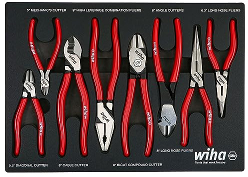 Wiha 34682 | Lot de 8 pinces à poignée classique et plateau de coupe