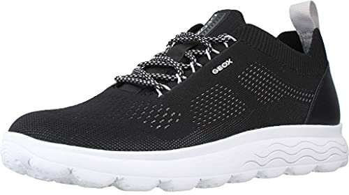 Geox Herren U Spherica A Sneakers, Schwarz (Black/White), 45 EU