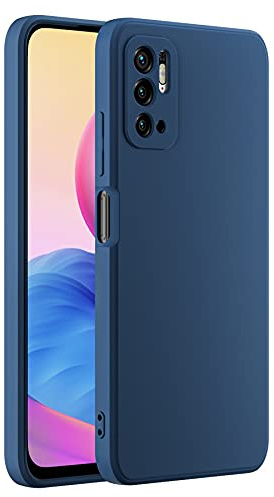 Cresee Coque pour Xiaomi Redmi Note 10 5G / Poco M3 Pro 5G, avec Couche Intérieure en Fibre et Protection pour Caméra, Etui Housse Silicone Mince Souple Anti-Rayures Antichoc Case, Bleu